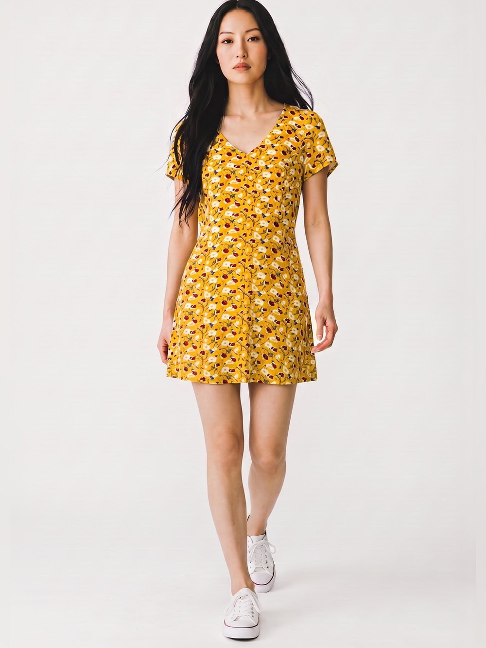 Band of Gypsies Yellow Floral One-Piece Bodysuit